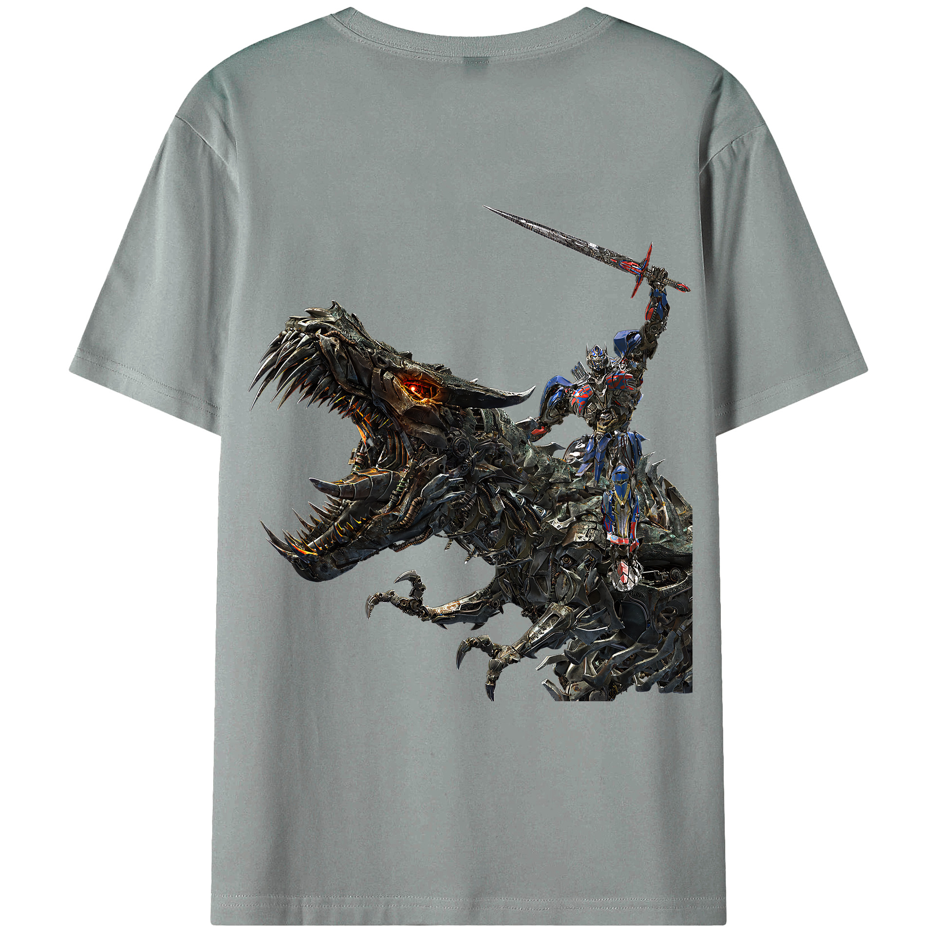 （画像用） Transformers トランスフォーマー 綿100％ メンズ半袖Tシャツ（バックプリント） 通気性
